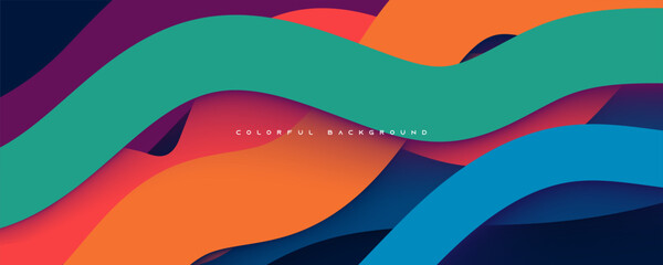 Wall Mural - colorful abstract wavy shape layers background gradient design vector