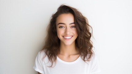 Portrait of a teenage girl with a radiant smile, 