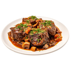 Osso Buco, braised veal shanks, on isolated transparent background