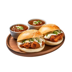 Wall Mural - Vada pav a popular street food, on isolated transparent background