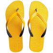 © Thodsaporn - Yellow flip flop sandals pair flip flop beach shoes top view isolated on a transparent background