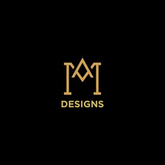 letter ma or am luxury monogram logo design