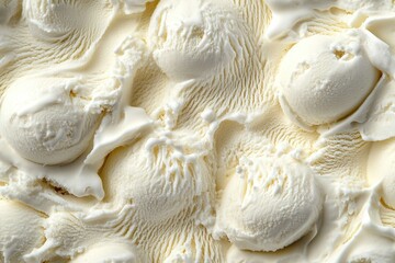 Closeup of smooth, creamy vanilla ice cream. This photo is perfect for food blogs, recipe websites, or any project related to ice cream and desserts.