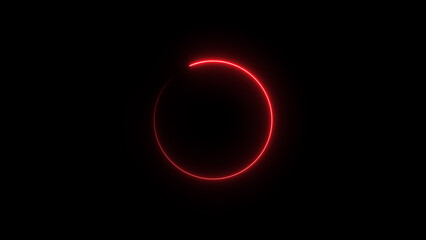 Wall Mural - Abstract neon glowing circle frame loading background illustration.