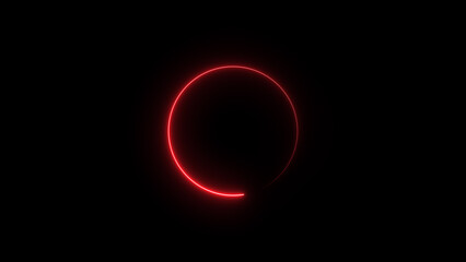 Wall Mural - Abstract neon glowing circle frame loading background illustration.