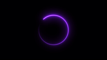 Wall Mural - Abstract neon glowing circle frame loading background illustration.