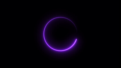 Wall Mural - Abstract neon glowing circle frame loading background illustration.
