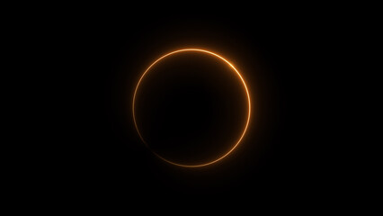 Wall Mural - Abstract neon glowing circle frame loading background illustration.