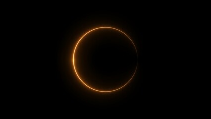 Wall Mural - Abstract glowing neon circle frame background illustration.