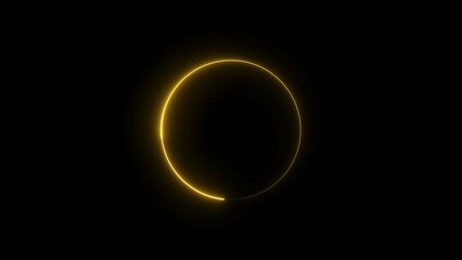 Wall Mural - Abstract neon glowing circle frame loading background illustration.