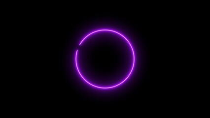 Wall Mural - Abstract beautiful neon light glowing circle frame background concept illustration.
