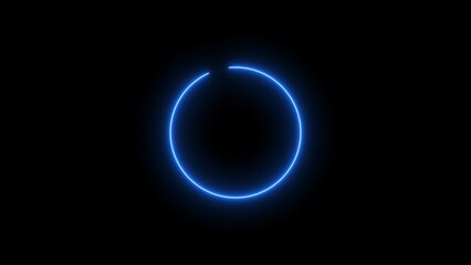 Wall Mural - Abstract neon glowing circle frame loading background illustration.