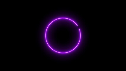 Wall Mural - Abstract neon glowing circle frame loading background illustration.