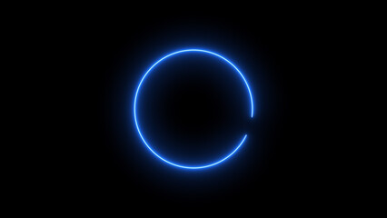 Wall Mural - Abstract neon glowing circle frame loading background illustration.