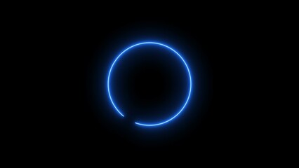 Wall Mural - Abstract glowing neon circle frame background illustration.