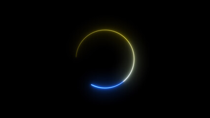 Wall Mural - Abstract beautiful neon light glowing circle frame background concept illustration.