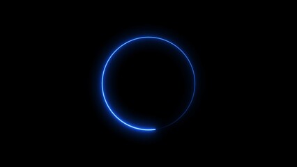 Wall Mural - Abstract glowing neon circle frame background illustration.