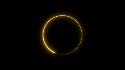 Wall Mural - Abstract glowing neon circle frame background illustration.
