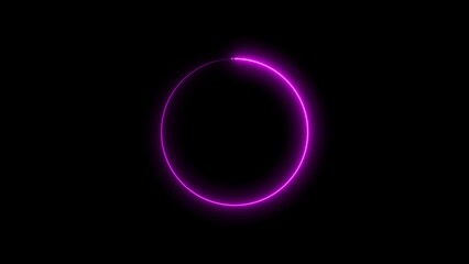Wall Mural - Abstract neon glowing circle frame loading background illustration.
