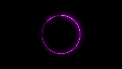 Wall Mural - Abstract beautiful neon light glowing circle frame background concept illustration.