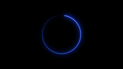 Wall Mural - Abstract glowing neon circle frame background illustration.