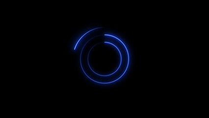Wall Mural - Abstract glowing neon circle frame background illustration.