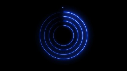 Wall Mural - Abstract glowing neon circle frame background illustration.