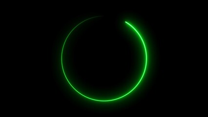 Wall Mural - Abstract glowing neon circle frame background illustration.