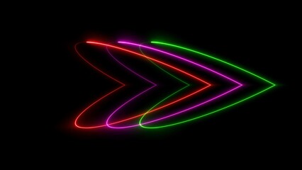 Wall Mural - Abstract neon line frame loading background illustration.