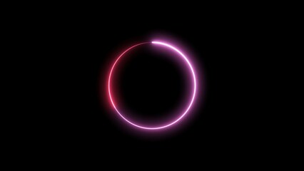 Wall Mural - Abstract glowing neon circle frame background illustration.