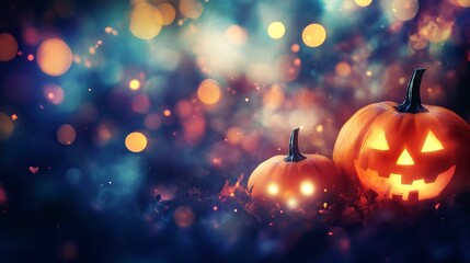 Wall Mural - Eerie illustration of halloween day with bokeh and blur background. Premium illustration for banners, posters, greetings and Halloween celebrations. generative ai