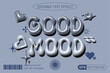 © yustika - Good mood glossy chrome inflated text effect. Y2k retro editable text style