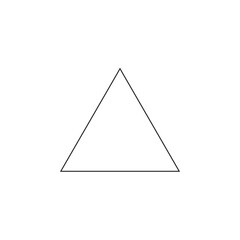 Poster - Equilateral triangle in mathematics. Up arrow triangle line vector icon.