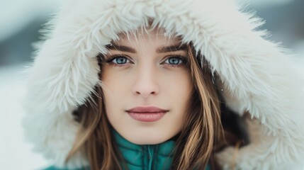 Wall Mural -  A close-up of someone wearing a hooded jacket