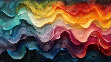 Poster - Colorful Abstract Artwork Depicting Flowing Waves of Vivid Hues in Artistic Expression