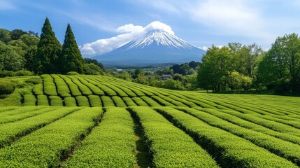 Serene tea fields in Shizuoka