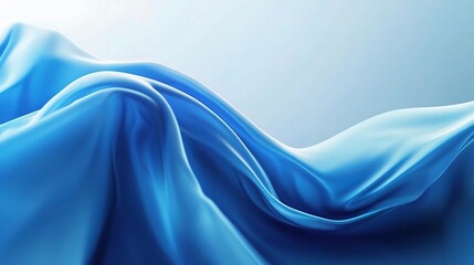 Canvas Print - Azure Silk Swirls: A delicate and abstract photograph of a flowing blue silk fabric, capturing the beauty and fluidity of movement