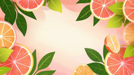 Sticker - A soft and charming grapefruit illustration showcases delicate pastel colors, perfect for adding a touch of elegance to any space.