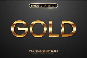 Wall Mural - 3d gold text effect