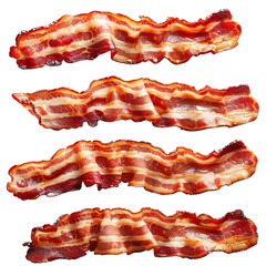 Wall Mural - Bacon slices isolated on a transparent background