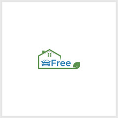 green wood resident vector logo template. design template of two trees incorporate with a house that