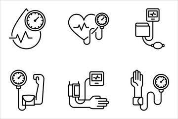 blood pressure icon set vector illustration on white background