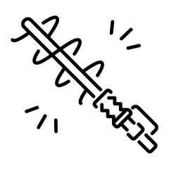 Sticker - Laser sword icon in line style 