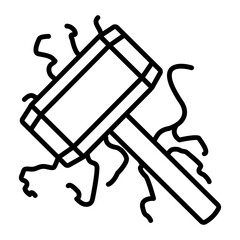 Poster - Hammer icon in outline style 