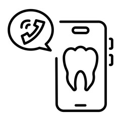 Poster - A line style icon of dentist appointment 