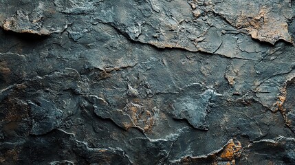 Wall Mural - Ancient Stone's Embrace: A textured tapestry of deep blue and weathered brown, this close-up of rugged rock evokes the enduring power of nature.  