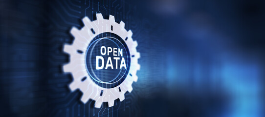 Wall Mural - open data database integration api internet technology concept.