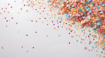 Wall Mural - a colorful background with confetti on a white background and a colorful confetti in the image