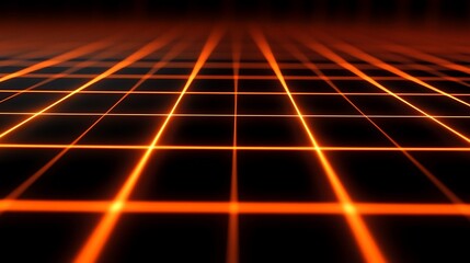 Glowing Orange Lines on a Black Grid
