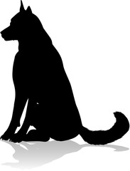 Canvas Print - A detailed animal silhouette of a pet dog